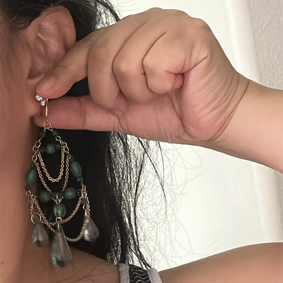 🖤NEW💕Green beads chandelier earrings - Picture 12 of 14